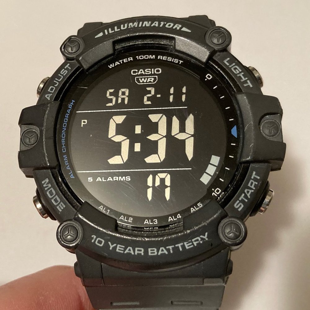 Casio Chronograph Quartz Digital Watch, Illuminator, 5 Alarms, 10 Year Battery